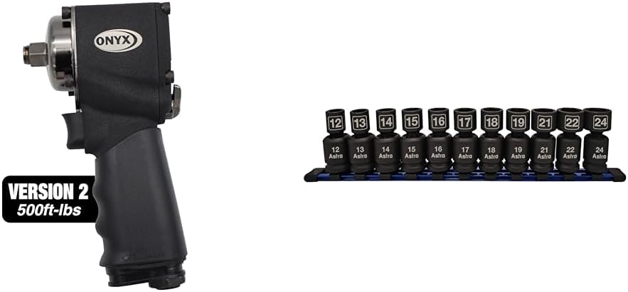 Astro Pneumatic Tool 1822 ONYX Nano Impact Wrench & Sockets