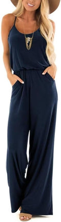 Lacozy Womens Casual Loose Sleeveless Spaghetti Strap Wide Leg this