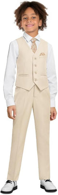 Boys' 6-Piece Formal Slim Fit Suit Set - Complete Occasion Outfit All