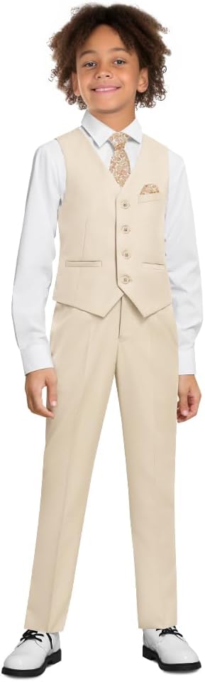 Boys' 6-Piece Formal Slim Fit Suit Set for Special Occasions
