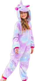 Girls Unicorn Onesie Hooded Costume in Soft Flannel - Cozy Fit