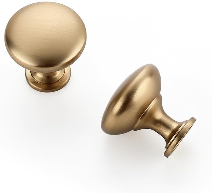30 Pack Champagne Bronze Round Zinc Knobs for Cabinets and Drawers