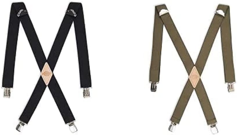Dickies Mens 1-1/4in Solid Straight Clip Suspenders for Style