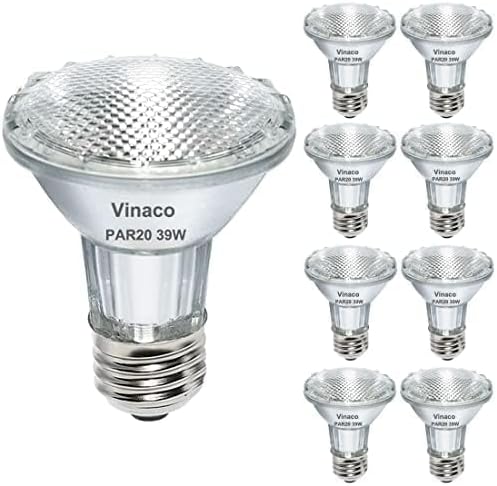 Vinaco 9PCS Eco Halogen Light Bulb, 39W PAR20 Warm White