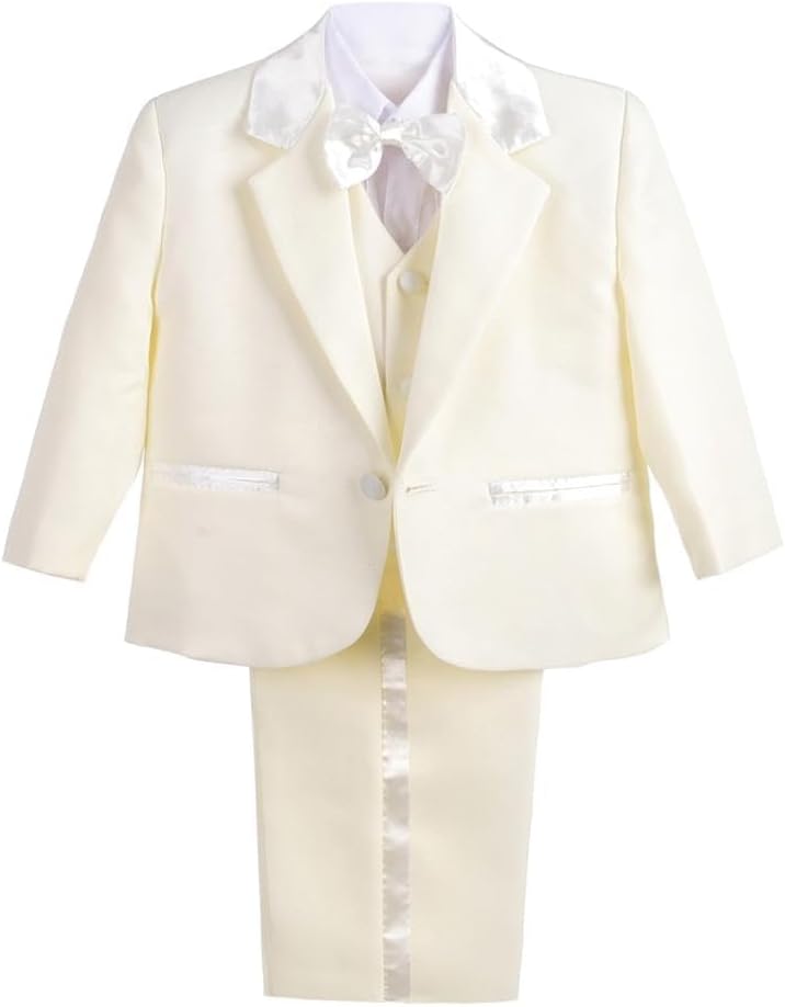 Dressy Daisy Baby Toddler Boy 5 Pcs Tuxedo Suit Set for Events