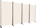 Room Divider 4 Panel Folding Privacy Screen - Portable 6 ft Room