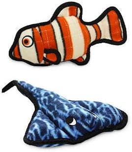 World's Tuffest Soft Dog Toy - Ocean Stingray Combo Pack