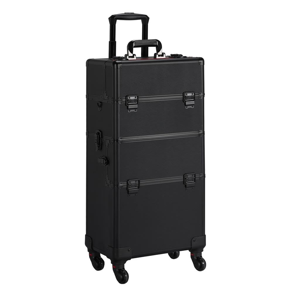 Yaheetech Makeup Train Case: 3 in 1 Professional Trolley