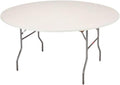Kwik-Covers 60 in Round Fitted Plastic Table Covers, Bundle of 5
