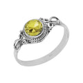Citrine Stone Ring Handmade 925 Sterling Silver - Minimalist
