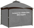 SCOCANOPY Gray 10ft x 12ft Gazebo Privacy Curtain Set - Full Sidewalls