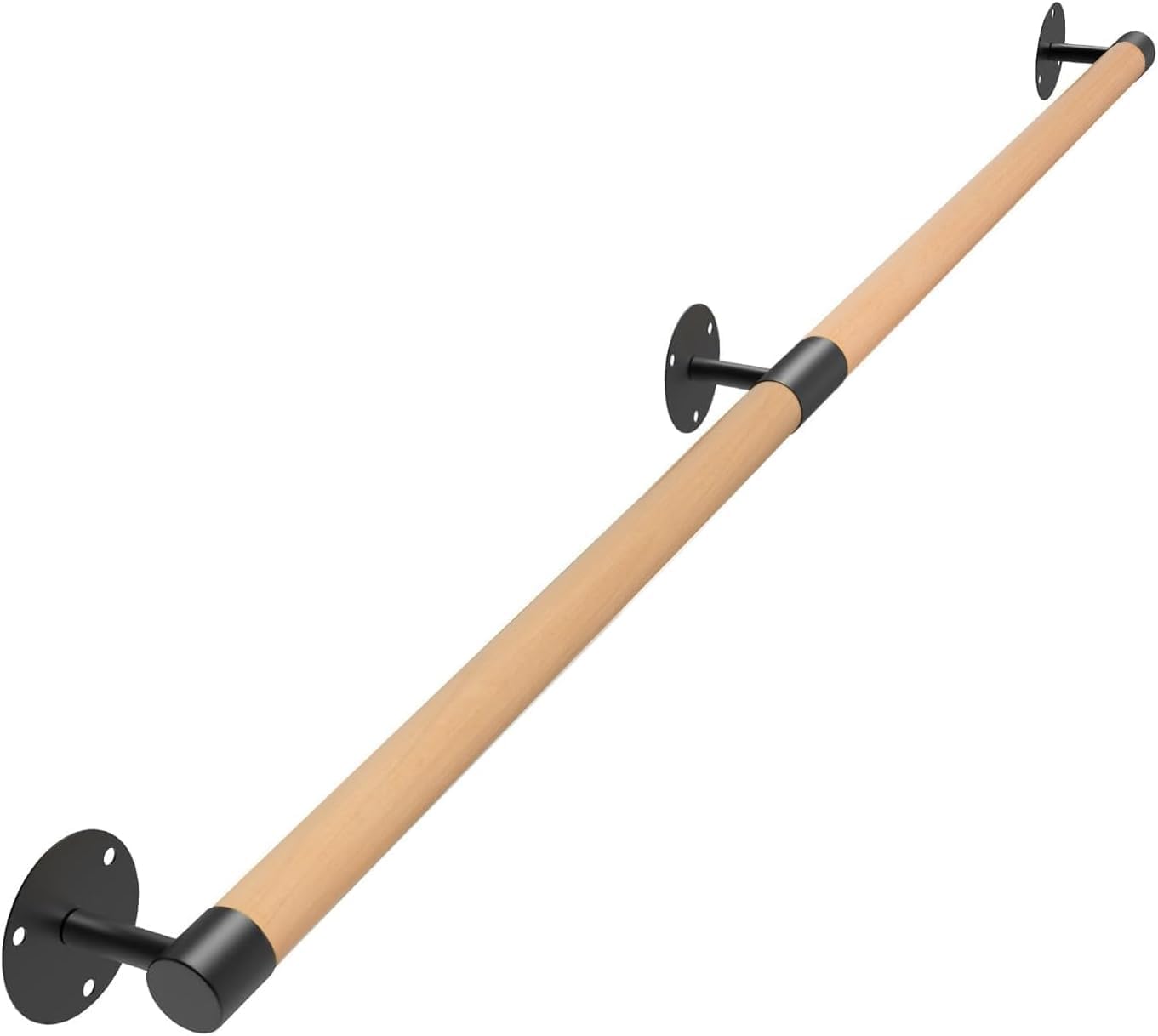 4 FT Wall Mount Wood Handrails for Indoor and Outdoor Use