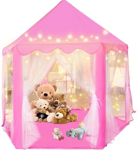 Magical Princess Castle Tent with Star Lights