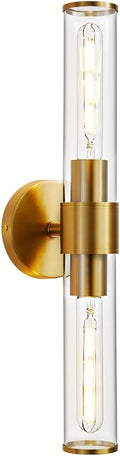Gold Wall Sconce Bathroom Light - Modern Up/Down Vanity Lighting
