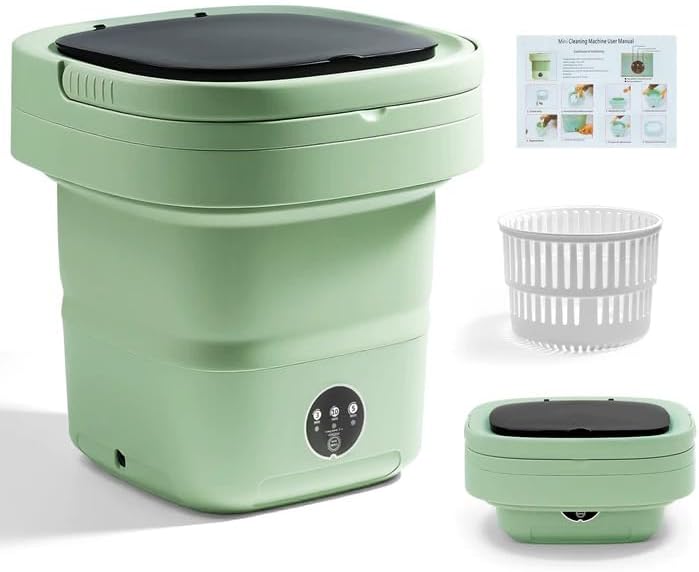 Portable Washing Machine with Spin Basket for Small Clothes