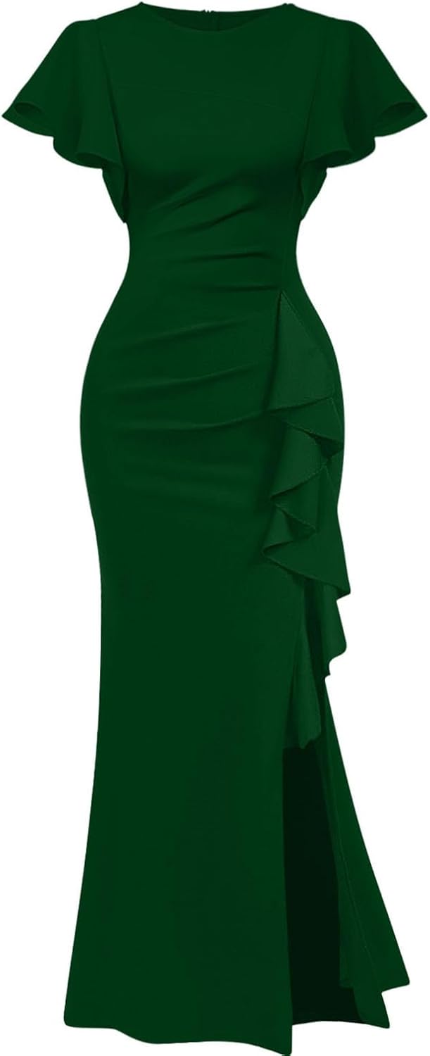 Memoriesea Women's Elegant High Split Bodycon Maxi Dress Review