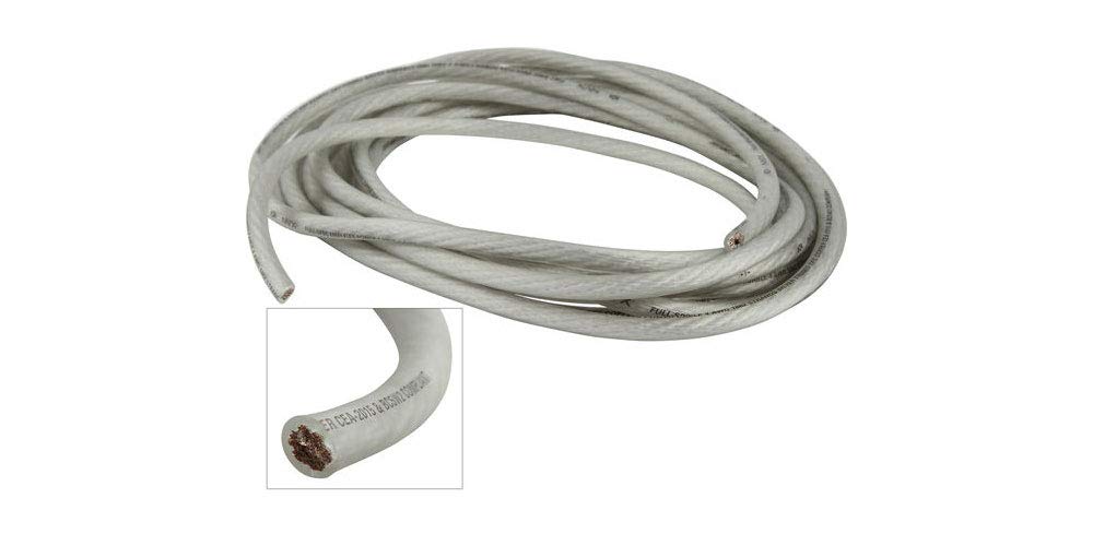 NVX XW0WH20 20 ft Frosted White 1/0-Gauge Power Ground Wire