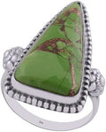 Natural Gemstone Solid 925 Sterling Silver Triangle Ring - Handmade