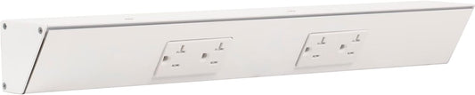 18in White TR Angle Power Strip with Customizable Features