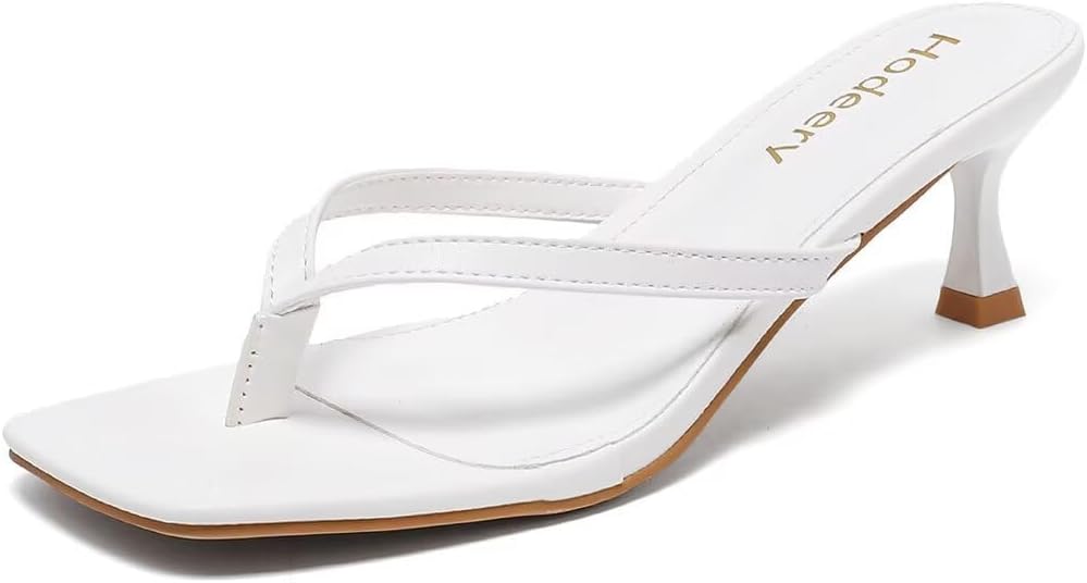 Women's Kitten Heels Thong Sandals for Casual Dressy Style