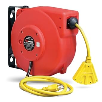 ReelWorks 40ft Retractable Extension Cord Reel for Indoor Use