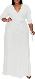 Runwind Plus Size Floral Maxi Dress for Women - Elegant Style