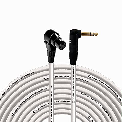 Right Angle XLR Female to 1/4 TRS Cable - 100 Feet - White