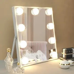 Hollywood Vanity Mirror with 9 LED Bulbs for Perfect Makeup