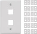 ICC 2-Port Keystone Wall Plate 25 Pack - Durable Single Gang Fit