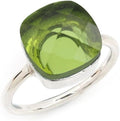 Simple Aquamarine Ring for Women - Green Aquamarine Silver Ring