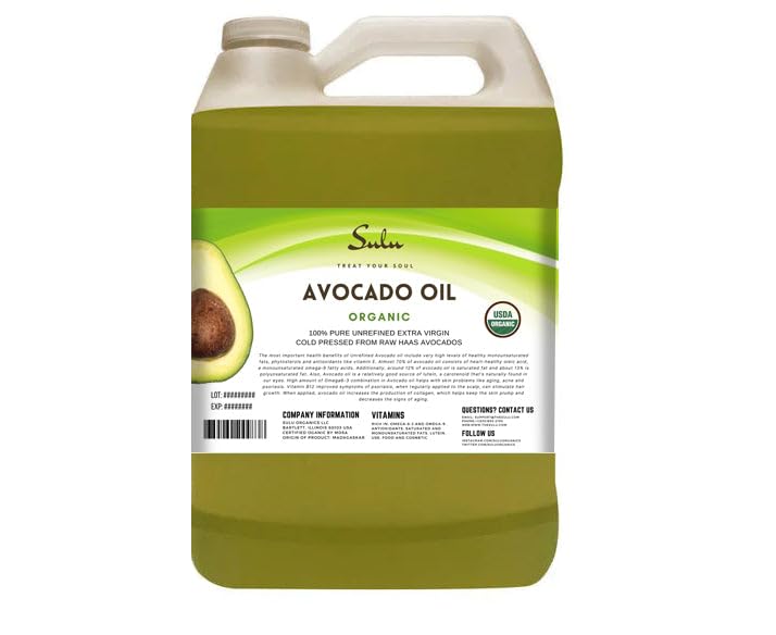 4 LBS Certified Organic Unrefined Extra Virgin Raw Avocado Oil