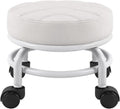 Low Roller Seat PU Leather Rolling Stool Step Stool - Compact 10in