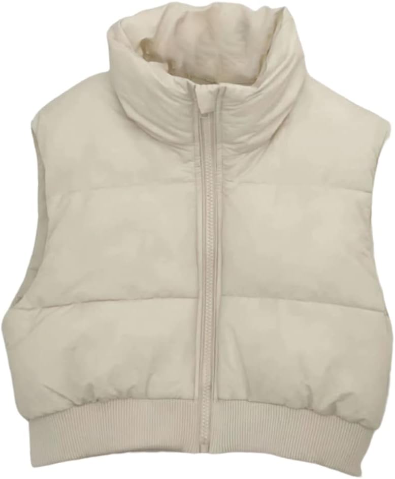 KEOMUD Women's Winter Crop Vest - Stylish Sleeveless Puffer