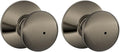 SCHLAGE Plymouth Privacy Knob Pack of 2 - Secure, Easy Install