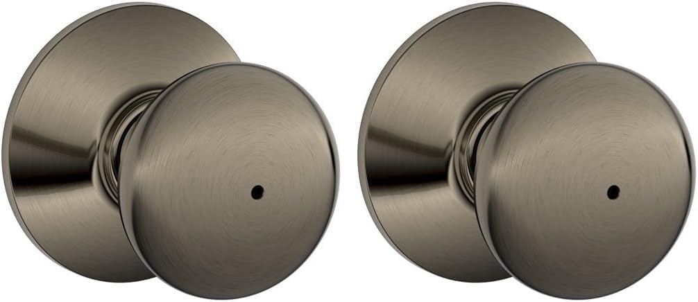 SCHLAGE F40PLY620 Plymouth Privacy Knob in Antique Pewter Finish