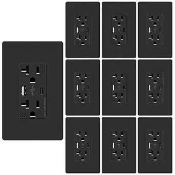 WEBANG USB C Outlet with 25W Charging and Tamper Resistance