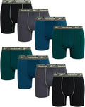 Boxer Briefs for Men 8 Pack 6ft Inseam Performance Stretch - Quick Dry