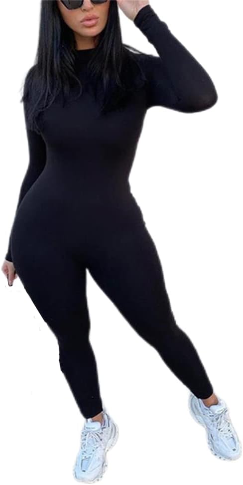 ECHOINE Long Sleeve Jumpsuit for Women - Sexy Bodycon Romper