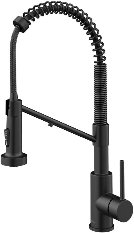 Kraus Bolden 2-in-1 Pull-Down Kitchen Faucet in Matte Black
