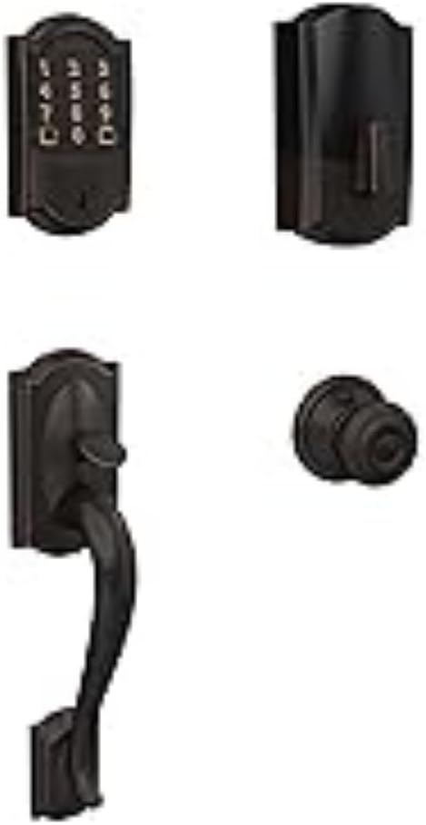 Schlage Encode Smart WiFi Deadbolt with Camelot Trim in Aged Bronze