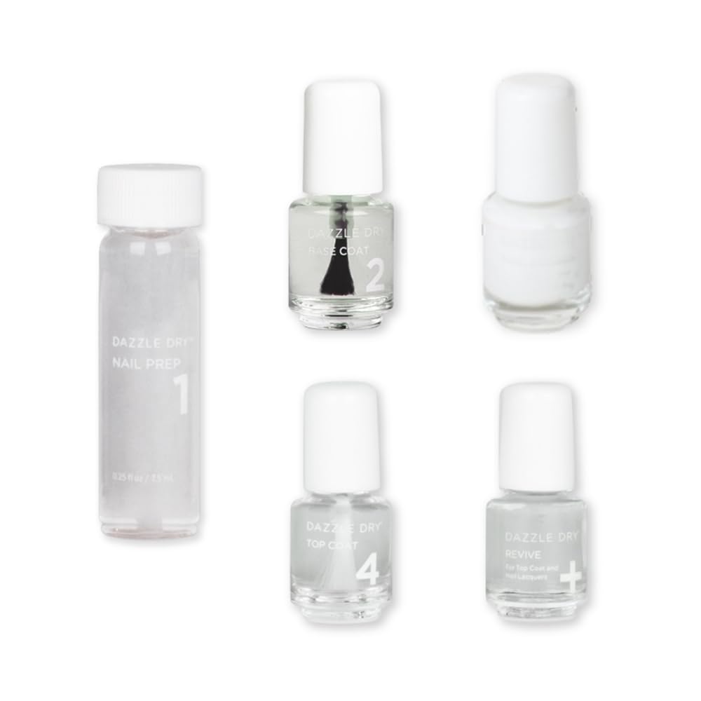 Dazzle Dry Mini Kit 4 Step System for Stunning White Nails