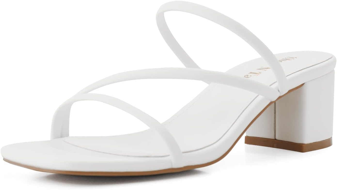 Shoe'N Tale Strappy Heels for Women - Low Chunky Block Sandals