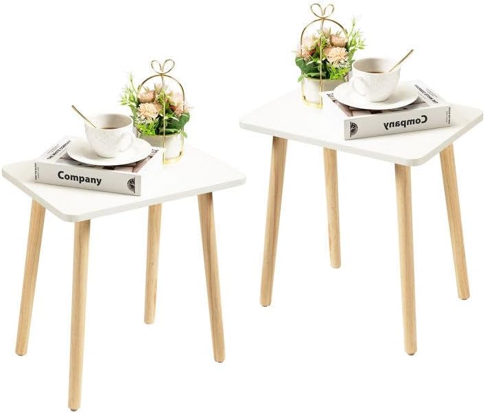 FORAOFUR White End Tables Set of 2 for Stylish Living Room