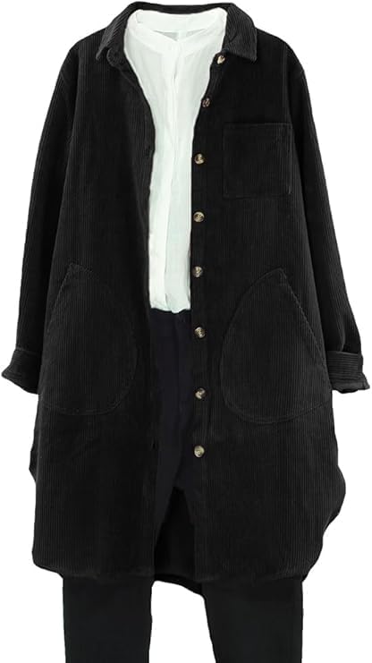 Minibee Women's Corduroy Shirt Coats for Stylish Fall Looks
