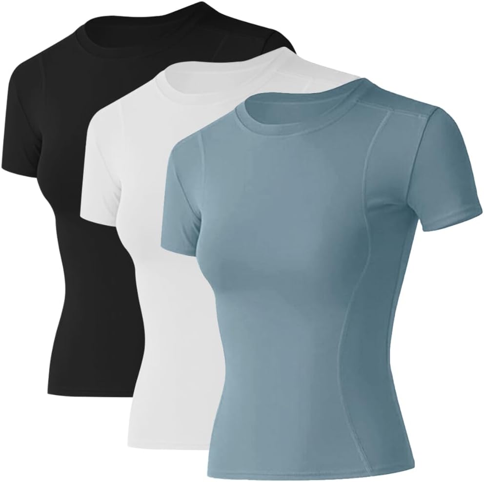 Loovoo Women Workout Shirts Athletic Compression Tee for Gym