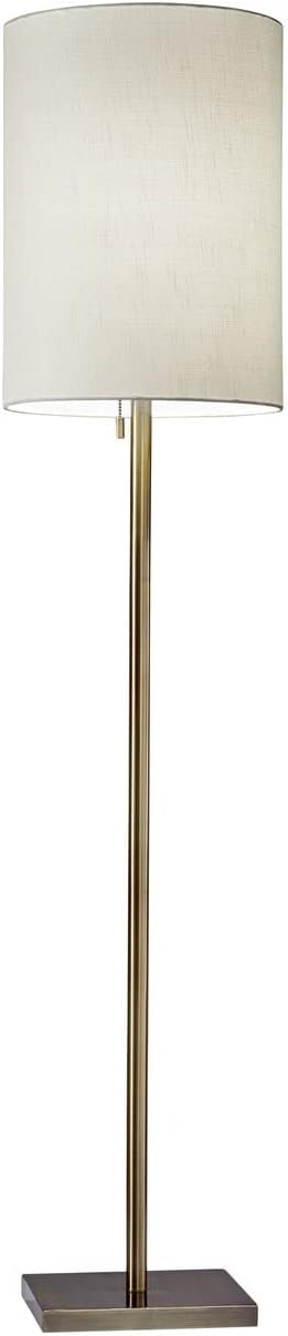 Elegant Adesso Liam Floor Lamp with Antique Brass Finish