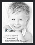 18x24 Inch Black Picture Frame - Satin Black Gallery Frame