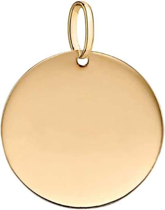 10 Karat Solid Gold Disc Pendant Personalized Jewelry Gift