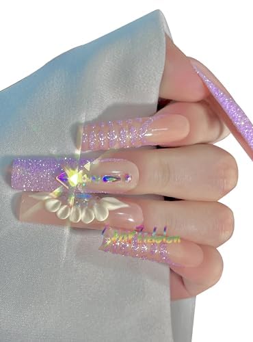 Hand-Painted Purple False Nails Set for Stunning Nail Art