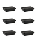 6-Pack 20in x 15in x 5in 6.5 Gallon Black Polypropylene Bus Tub